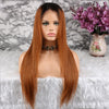 NHA Long 1B/30 Siky Straight Human Hair Lace Front Wig