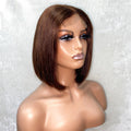 NHA 4x4 Lace Closure Wig #4 Brown Color Straight Bob Wig