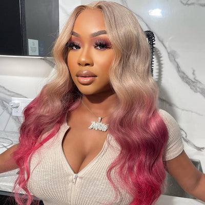 NHA Ashe Blonde Pink Wavy Lace Front Wig Shop Looks
