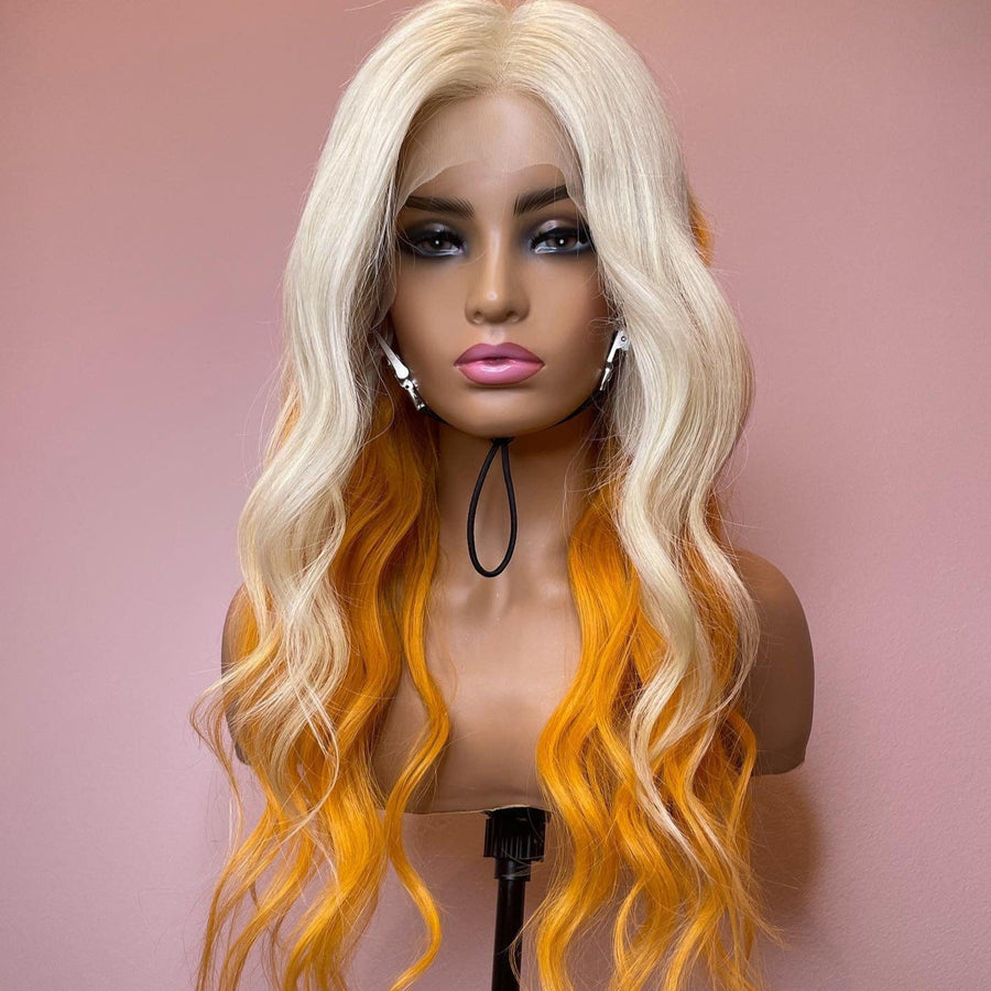 NHA Blonde Highlight Wavy Lace Front Wig