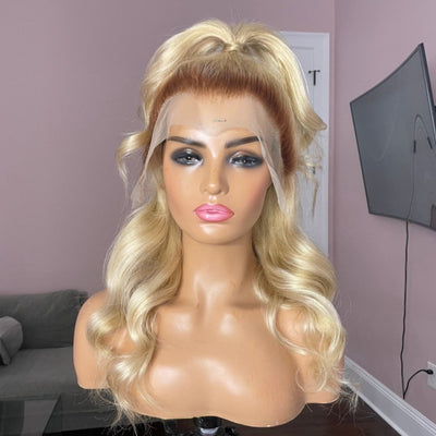 NHA Blonde With Brown Root Lace Front Wig