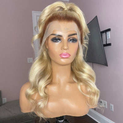 NHA Blonde With Brown Root Lace Front Wig