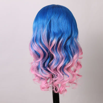 NHA Blue Pink Ombre Lace Front Wig