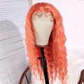 NHA Coral Pink Curly Lace Front Wig