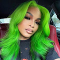 NHA Emerald Green Wavy Lace Front Wig