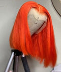 NHA Fire Orange Straight Bob Lace Front Wig