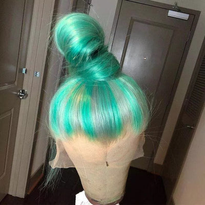 NHA Light Green with Grey Highlight Lace Front Wig