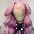 NHA Lilac Purple Color Ombre Wavy Lace Front Wig