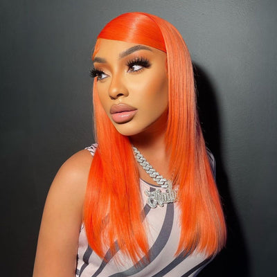 NHA Orange Straight Lace Front Wig