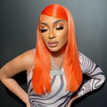 NHA Orange Straight Lace Front Wig