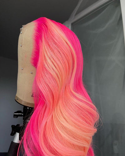 NHA Pink Highlight Wavy Lace Front Wig