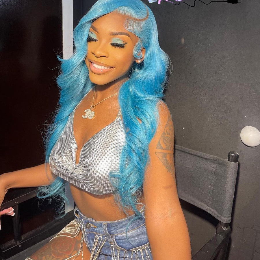 NHA Sky Blue Lace Front Wig Shop Looks