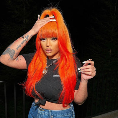 NHA Sunset Orange Lace Front Wig Shop Looks