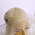 NHA White Color Straight Bob Lace Front Wig