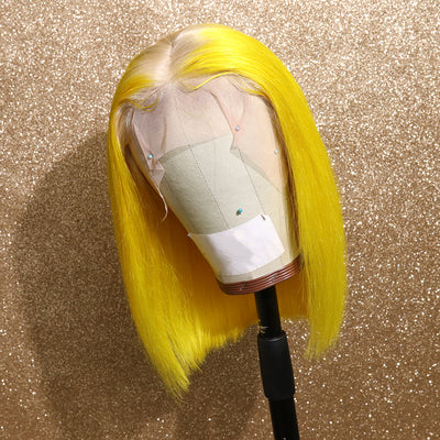NHA Yellow Blonde Straight BOB Lace Front Wig
