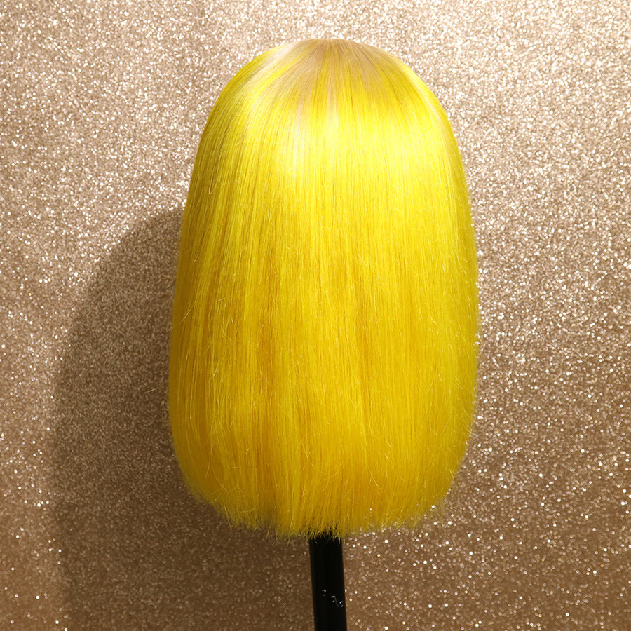 NHA Yellow Blonde Straight BOB Lace Front Wig