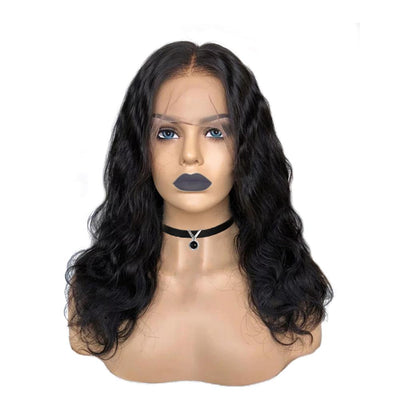 NHA Natural Color Body Wave Human Hair Lace Front Wig