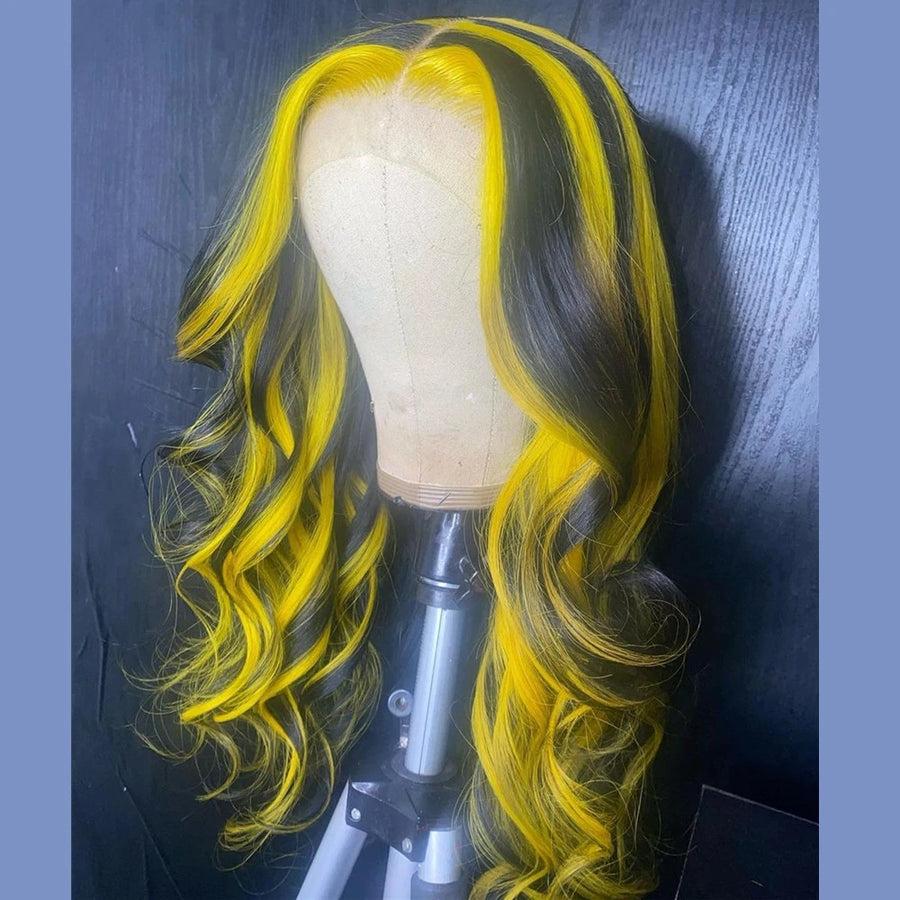 NHA Yellow Porpoise Color Ombre Body Wave Lace Front Wig