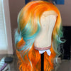 NHA Orange Blue Body Wave Lace Front Wig