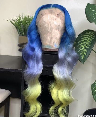 NHA Blue Ombre Body Wave Lace Front Wig
