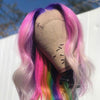 NHA Pink Rainbow Body Wave Lace Front Wig