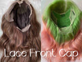 Green Orange Highlight Wavy Human Hair Lace Front Wig