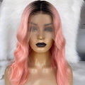 NHA 1B Pink Ombre Body Wave Wig