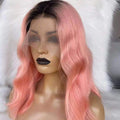 NHA 1B Pink Ombre Body Wave Wig
