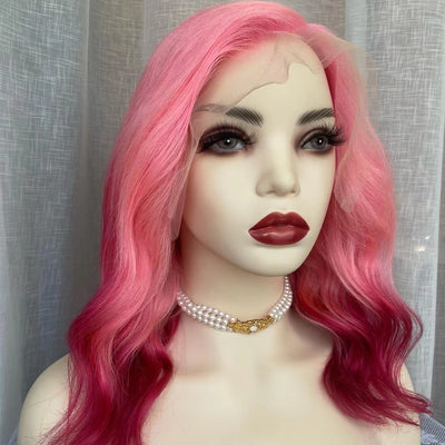 NHA Shop Looks Pink Red Ombre Color Lace Front Wig