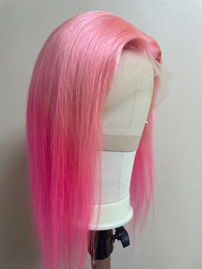 NHA Straight Light Pink and Dark Pink Ombre Lace Wig