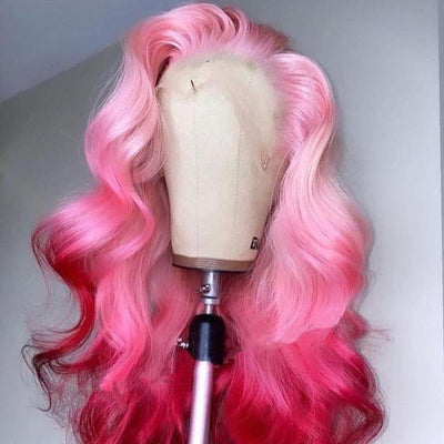 Pink Ombre Body Wave Lace Front Wig