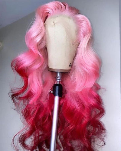 Pink Ombre Body Wave Lace Front Wig