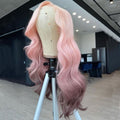 Light Pink Ombre Wavy Lace Front Wig