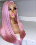 NHA 22INCH Straight Pink Color Ombre Wig