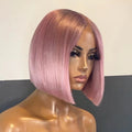 NHA 12INCH Straight Pink Color BOB Wig