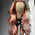 NHA Colorful Pink Wavy Lace Front Wig