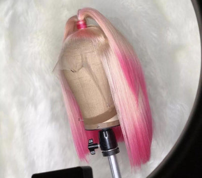 NHA Pink Ombre Bob Lace Wig