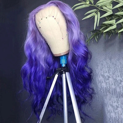 NHA Purple Ombre Body Wave Lace Front Wig