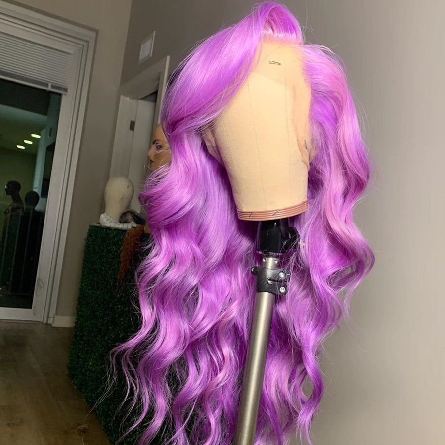 Lilac Purple Wavy Lace Front Wig