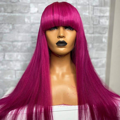 Dark Purple Long Wavy Lace Front Wig