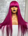 Dark Purple Long Wavy Lace Front Wig