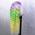 Rainbow Color Ombre Curly Lace Front Wig