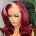 NHA Red Blonde Human Hair Hand Tied Full Lace Wig