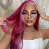 NHA Red Pink Highlight Lace Front Wig