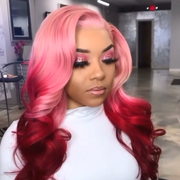 NHA Shop Looks Pink Red Ombre Color Lace Front Wig