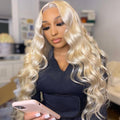 NHA Silver Blonde Long Wavy Lace Front Wig