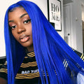 NHA Dark Blue Straight Color Lace Front Wig