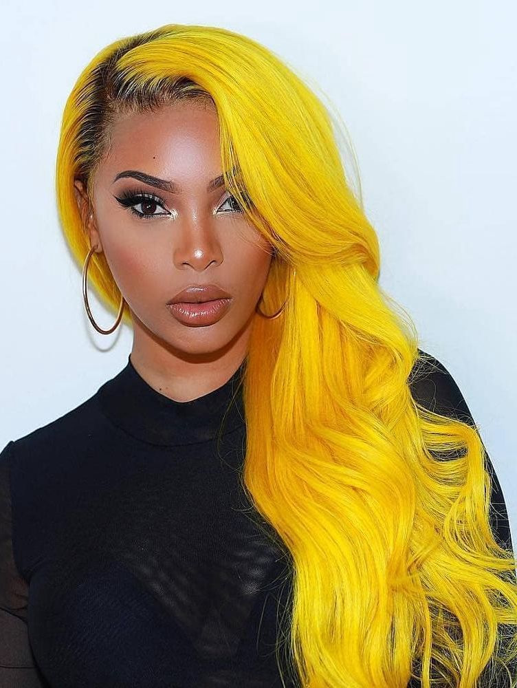 NHA Shop Looks Black Yellow Ombre Color Lace Front Wig