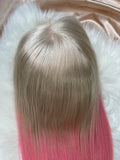 NHA Punch Pink Color Ombre Straight Lace Front Wig