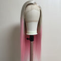 NHA Punch Pink Color Ombre Straight Lace Front Wig
